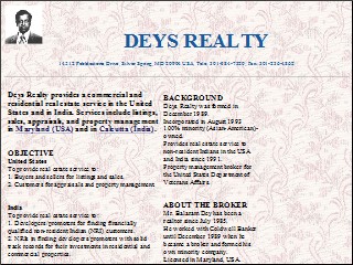Web site www.deysrealty.com, Dey's Realty Inc