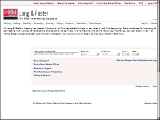 Web site www.longandfoster.com, Long & Foster Realtors